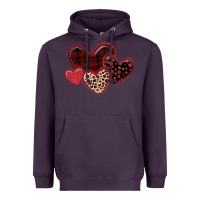 Plum leopard hearts Heavyweight Hoodie - MaliasSmallBusiness