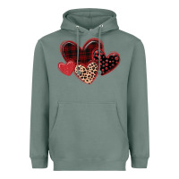 Sage leopard hearts Heavyweight Hoodie - MaliasSmallBusiness