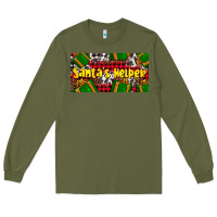 Army Green santa's helper with gifts Long Sleeve Tee - AdoDesignShop