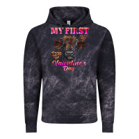 Cloud Black my first valentine's day highland calf Vintage Hoodie - RanaPortraitStore