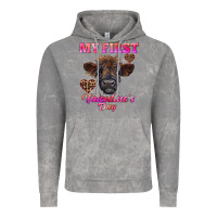 My First Valentine's Day Highland Calf Vintage Hoodie | Teevron