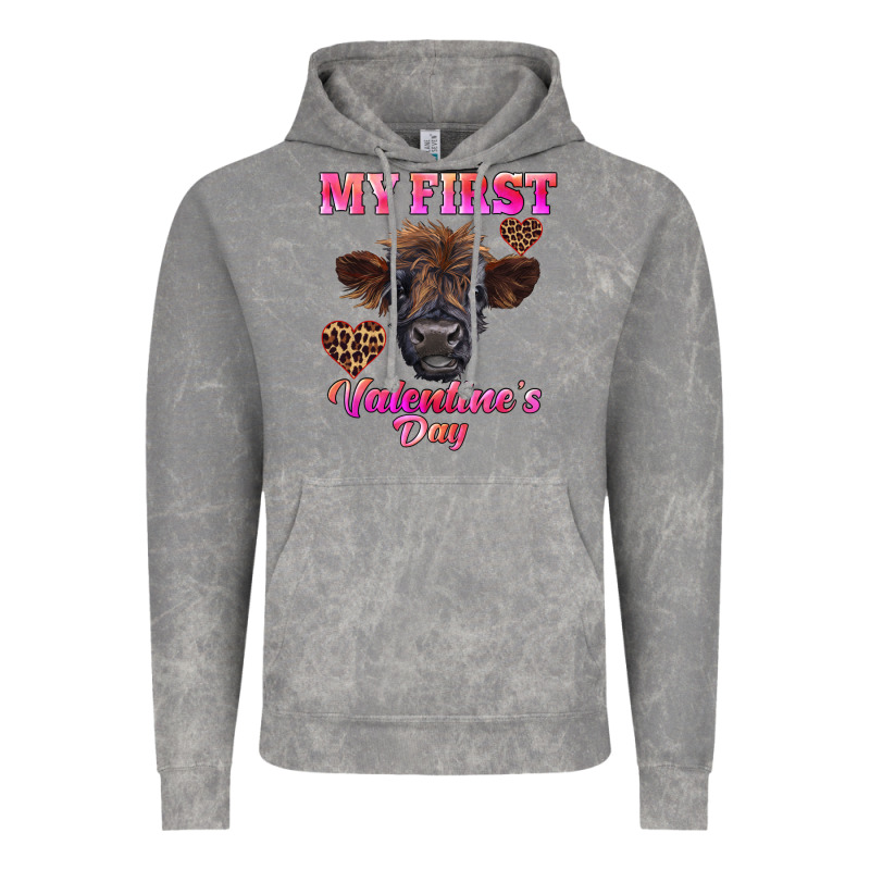 My First Valentine's Day Highland Calf Vintage Hoodie by RanaPortraitStore | Teevron