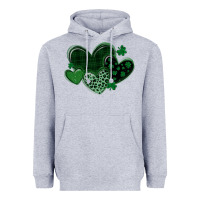 Heather Grey leopard hearts st patricks day Heavyweight Hoodie - MaliasSmallBusiness