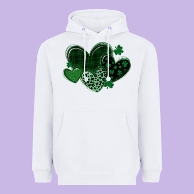 Leopard Hearts St Patricks Day Heavyweight Hoodie Designed By Maliassmallbusiness