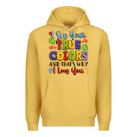 Antique Gold colorful love message Premium Hoodie - LillyAllenDesigns