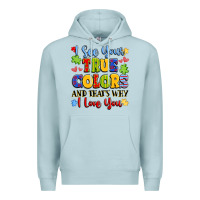 Blue Mist colorful love message Premium Hoodie - LillyAllenDesigns