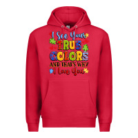 Cardinal colorful love message Premium Hoodie - LillyAllenDesigns