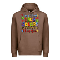 Chestnut colorful love message Premium Hoodie - LillyAllenDesigns