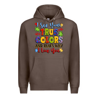 Coffee colorful love message Premium Hoodie - LillyAllenDesigns