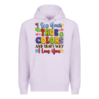 Lilac colorful love message Premium Hoodie - LillyAllenDesigns