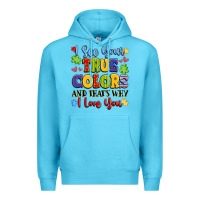 Ocean Blue colorful love message Premium Hoodie - LillyAllenDesigns