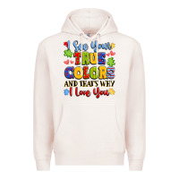 Pale Pink colorful love message Premium Hoodie - LillyAllenDesigns