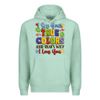 Seafoam colorful love message Premium Hoodie - LillyAllenDesigns