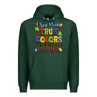 Sports Green colorful love message Premium Hoodie - LillyAllenDesigns