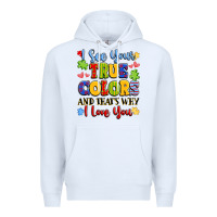 White colorful love message Premium Hoodie - LillyAllenDesigns