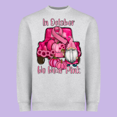Breast Cancer Awareness Pink Truck Gnomes Heavyweight Sweatshirt Designed By Ranaportraitstore
