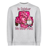Heather Grey breast cancer awareness pink truck gnomes Heavyweight Sweatshirt - RanaPortraitStore