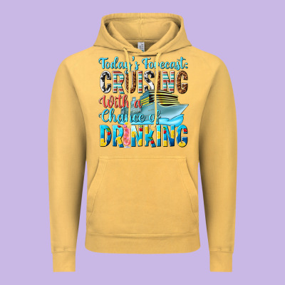 Todays Forecast  Cruising With A Chance Of Drinkin Vintage Hoodie Designed By Texasbilliewilder