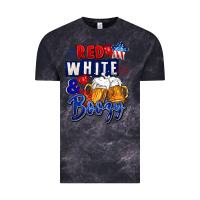 Cloud Black Red white and boozy 4th of july Vintage Tee - CowGirlArtShop