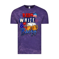 Cloud Purple Red white and boozy 4th of july Vintage Tee - CowGirlArtShop