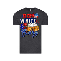 Vintage Black Red white and boozy 4th of july Vintage Tee - CowGirlArtShop