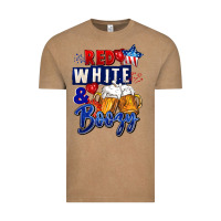 Vintage Coffee Red white and boozy 4th of july Vintage Tee - CowGirlArtShop