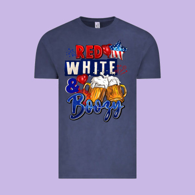 Red White And Boozy 4th Of July Vintage Tee Designed By Cowgirlartshop