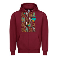 Burgundy mama mama mama mama Zipper Hoodie - Artiststas