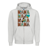 Dove Grey mama mama mama mama Zipper Hoodie - Artiststas