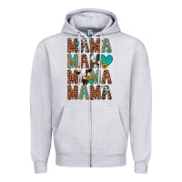 Heather Grey mama mama mama mama Zipper Hoodie - Artiststas