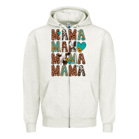 Oatmeal Heather mama mama mama mama Zipper Hoodie - Artiststas