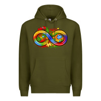 Army Green infinity symbol autism Premium Hoodie - LillyAllenDesigns