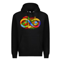 Black infinity symbol autism Premium Hoodie - LillyAllenDesigns