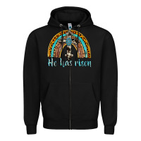 Black he has risen rainbow Zipper Hoodie - AdoDesignShop