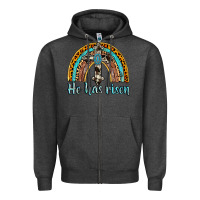 Charcoal Heather he has risen rainbow Zipper Hoodie - AdoDesignShop