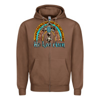 Chestnut he has risen rainbow Zipper Hoodie - AdoDesignShop