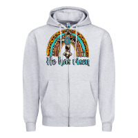 Heather Grey he has risen rainbow Zipper Hoodie - AdoDesignShop