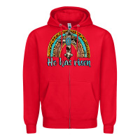 Red he has risen rainbow Zipper Hoodie - AdoDesignShop