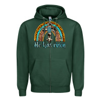 Sports Green he has risen rainbow Zipper Hoodie - AdoDesignShop