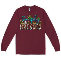 Burgundy simply blessed Long Sleeve Tee - JahusDesignShop