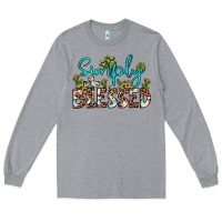 Heather Grey simply blessed Long Sleeve Tee - JahusDesignShop