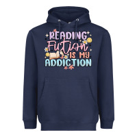 Navy reading fiction is my addiction Heavyweight Hoodie - MaliasSmallBusiness