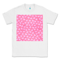 White valentines day heart seamless pattern Classic Tee - BundleAndBundleShop