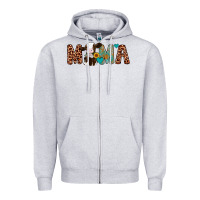 Heather Grey mama holstein cow Zipper Hoodie - Artiststas