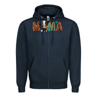 Navy mama holstein cow Zipper Hoodie - Artiststas