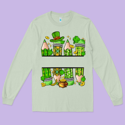 Personalized St. Patrick's Day Pencils Long Sleeve Tee Designed By Artiststas