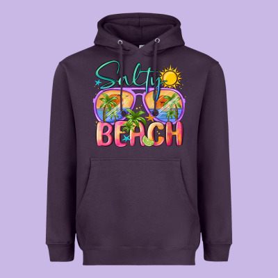 Salty Beach Heavyweight Hoodie Designed By Maliassmallbusiness
