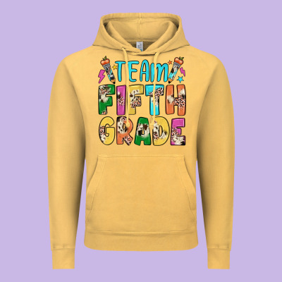 Team Fifth Grade Vintage Hoodie Designed By Jahusdesignshop