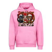 Fuchsia Pink Merry Christmas Urban Hoodie - RanaPortraitStore