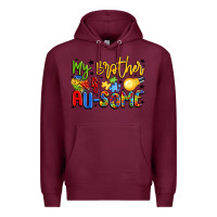 Burgundy my brother is au some Premium Hoodie - LillyAllenDesigns
